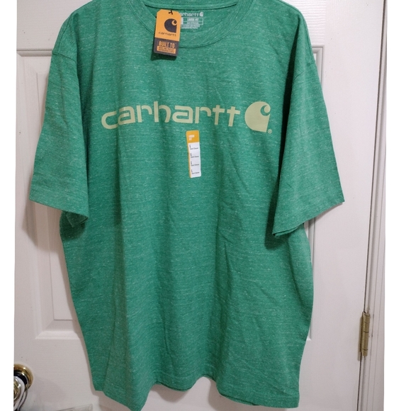 CARHARTT Loose Fit Logo Tee Green Men's NWT - Picture 4 of 5